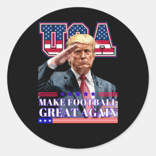 Trump Make America Football Great Again Classic Round Sticker