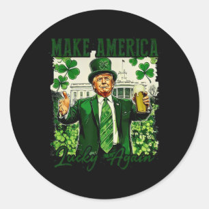 Trump Make America Lucky Again Classic Round Sticker