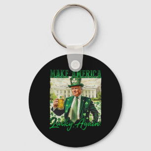 Trump Make America Lucky Again St Patrick's Day Sh Key Ring