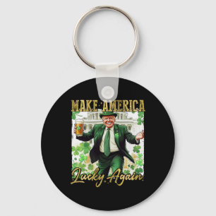 Trump Make America Lucky Again St Patrick's Day Sh Key Ring