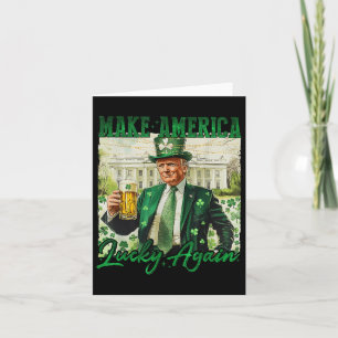 Trump Make America Lucky Again St Patricks Day Sha Card
