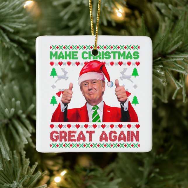 Trump Make Christmas Great Again Christmas  Ceramic Ornament (Tree)