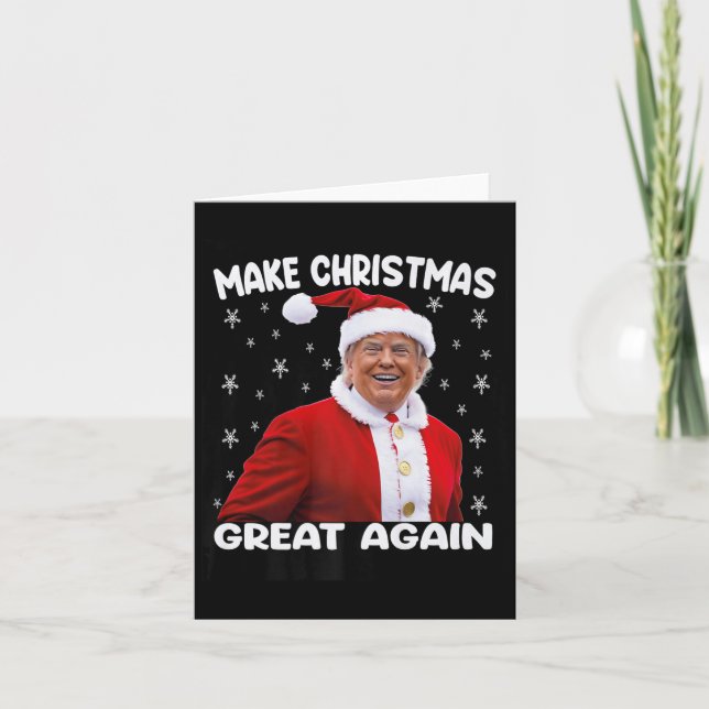 Trump Make Christmas Great Again Santa Trump 1  Card (Front)