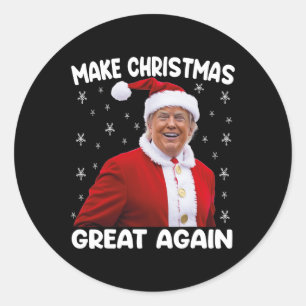 Trump Make Christmas Great Again Santa Trump 1 Classic Round Sticker