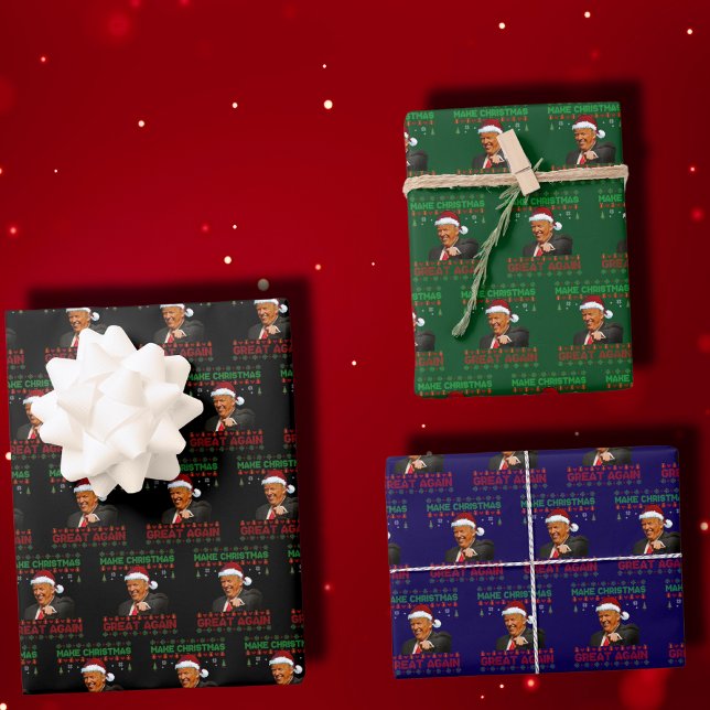 Trump Make Christmas Great Again Xmas Funny  Wrapping Paper Sheet (Creator Uploaded)