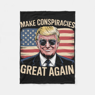 Trump Make Conspiracies Great Again 7  Fleece Blanket