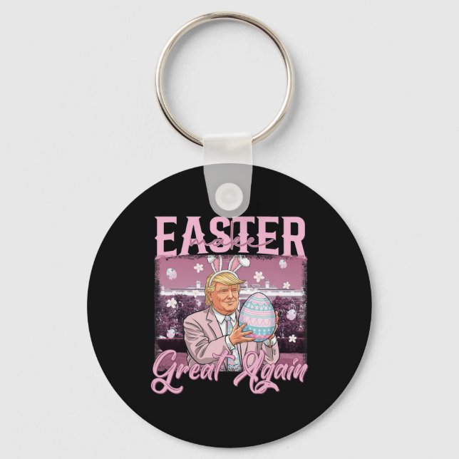 Trump Make Easter Great Again Shirt  Key Ring (Front)