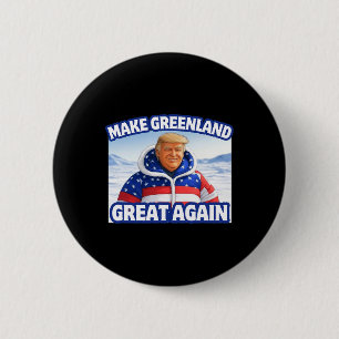 Trump Make Greenland Great Again Trump In Usa Flag 6 Cm Round Badge