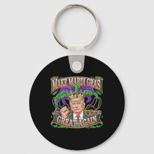 Trump Make Mardi Gras Great Again 2025 Party Fun Key Ring