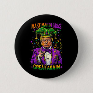 Trump Make Mardi Gras Great Again Funny Parade 6 Cm Round Badge