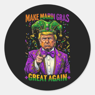 Trump Make Mardi Gras Great Again Funny Parade Classic Round Sticker