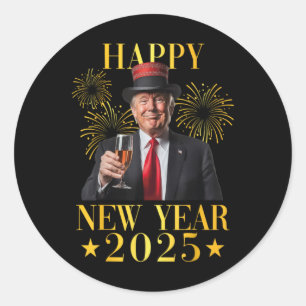 Trump Make New Year Great Again Happy New Years Ev Classic Round Sticker