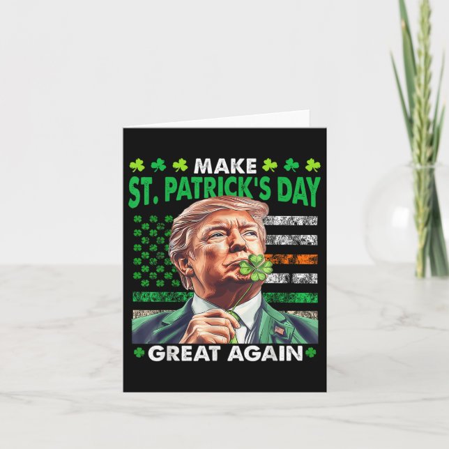 Trump Make St Patricks Day Great Again Irish Ameri Card (Front)