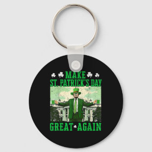 Trump Make St Patricks Day Great Again Shamrock Tr Key Ring