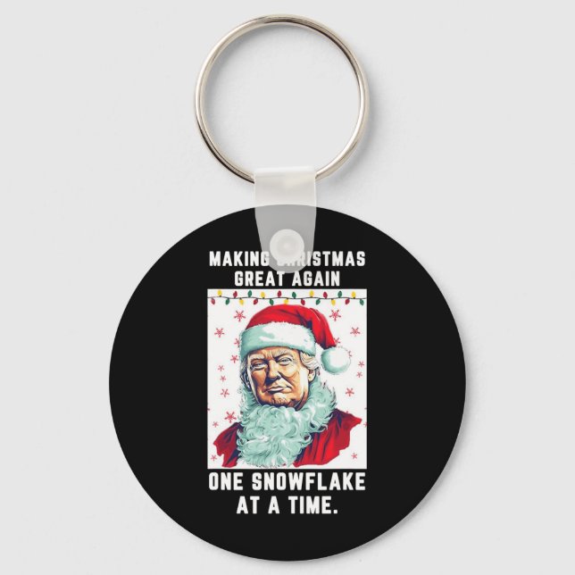 Trump Making Christmas Great Again One Snowflake A Key Ring (Front)