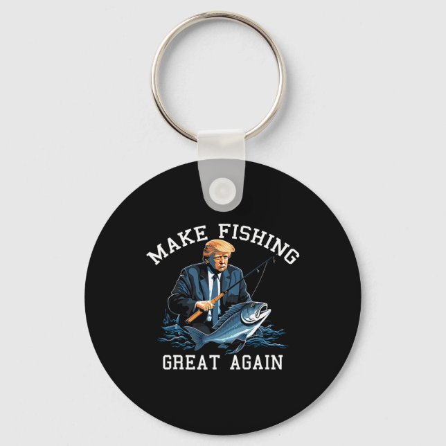Trump Making Fishing Great Again  Key Ring (Front)