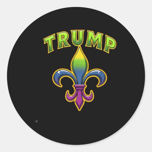 Trump Mardis Gras  Classic Round Sticker (Front)