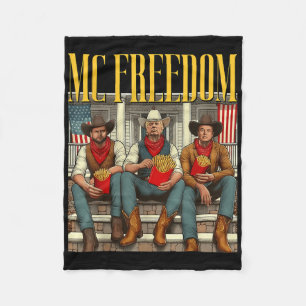 Trump Mc Freedom Funny Trump 2024 Christmas Black Fleece Blanket
