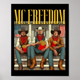 Trump Mc Freedom Funny Trump 2024 Christmas Black Poster