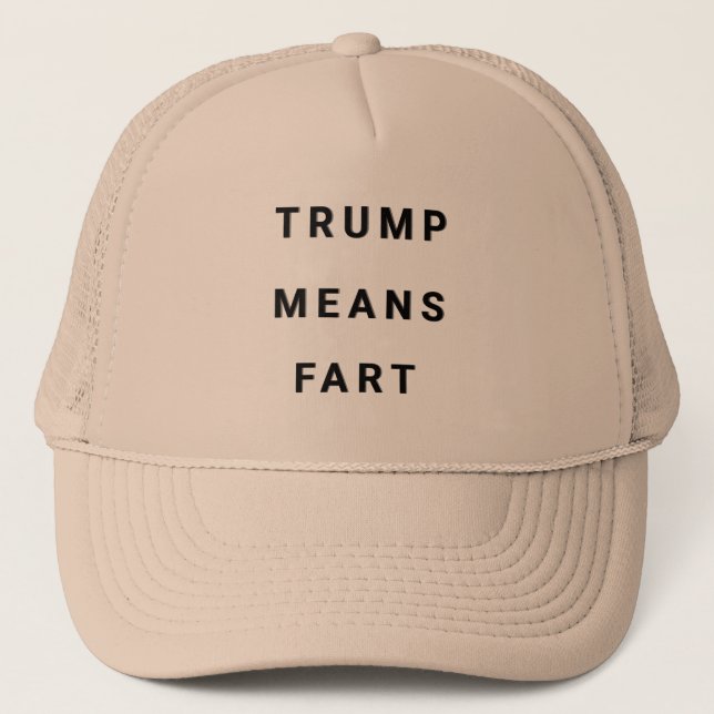 TRUMP MEANS FART TRUCKER HAT (Front)