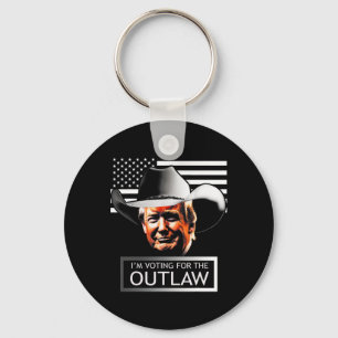 Trump Mega I'm Voting For The Outlaw And The Hillb Key Ring