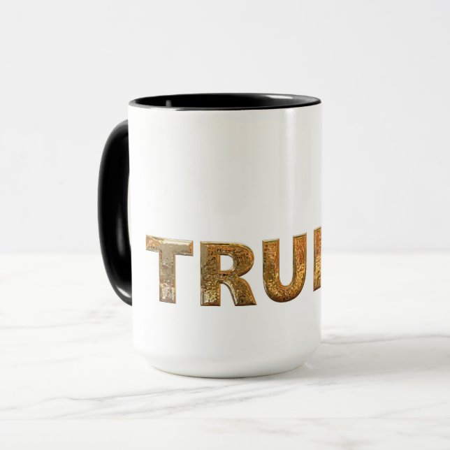 Trump Merchandise GOLD Letters Simple Elegance Mug (Front Left)