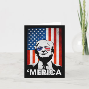 Trump Merica American Flag 4th Of July Murica Patr Card