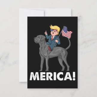 Trump Merica Great Dane Dog American Hero 4th Save The Date