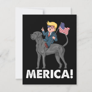 Trump Merica Great Dane Dog American Hero 4th Thank You Card