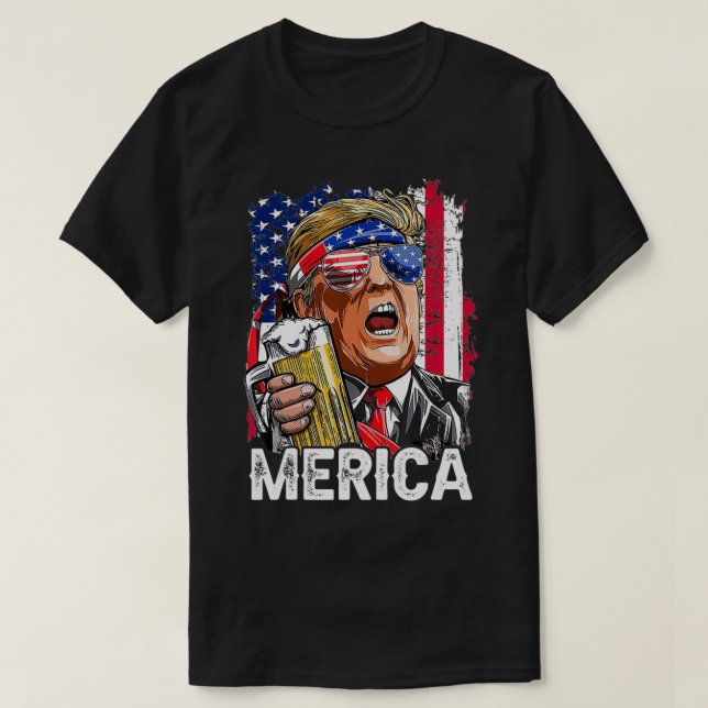 Trump Merica  Make 4th of July Great Again America T-Shirt (Design Front)
