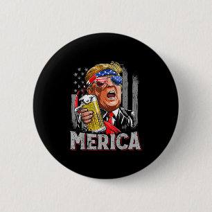 Trump Merica Make 4th Of July Great Again Men Drin 6 Cm Round Badge