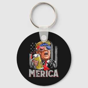 Trump Merica Make 4th Of July Great Again Men Drin Key Ring