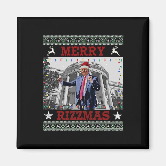 Trump Merrry Rizzmas Funny Humourous Trump Dance C Magnet (Front)