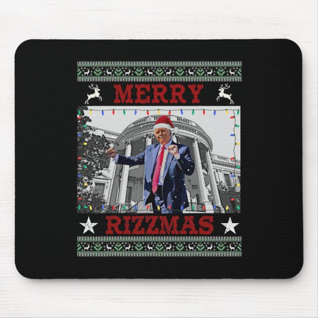 Trump Merrry Rizzmas Funny Humourous Trump Dance C Mouse Pad (Front)