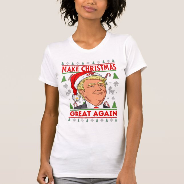 Trump Merry Christmas Shirt, Donald Trump Women T-Shirt (Front)