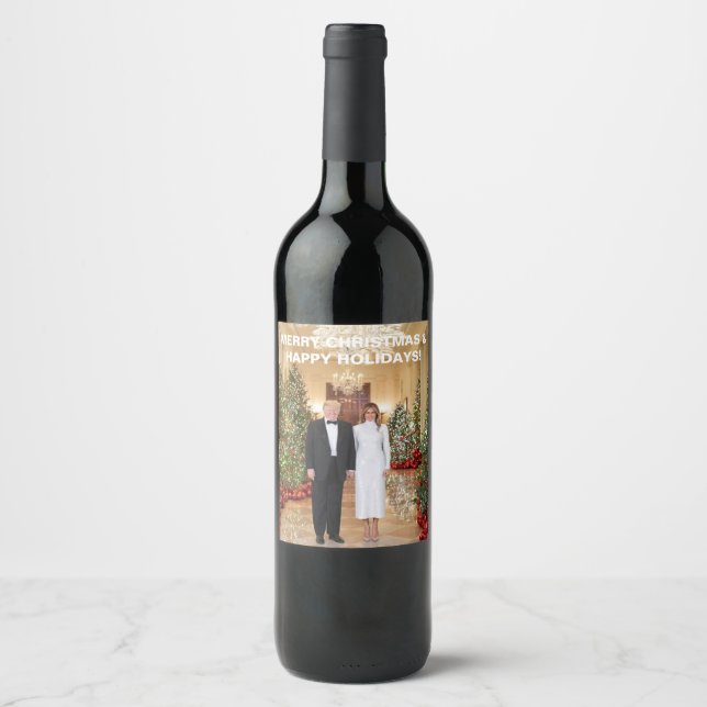 TRUMP MERRY CHRISTMAS WINE LABELS ! (Front)