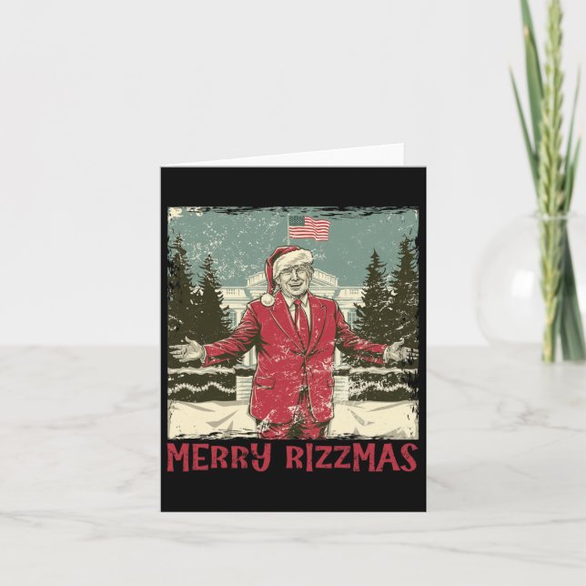 Trump Merry Rizzmas Funny Humourous Trump Dance Ch Card (Front)