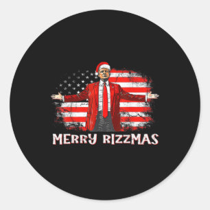Trump Merry Rizzmas Funny Humourous Trump Dance Ch Classic Round Sticker