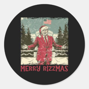 Trump Merry Rizzmas Funny Humourous Trump Dance Ch Classic Round Sticker