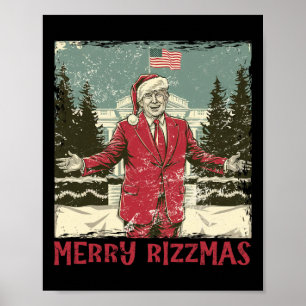 Trump Merry Rizzmas Funny Humourous Trump Dance Ch Poster