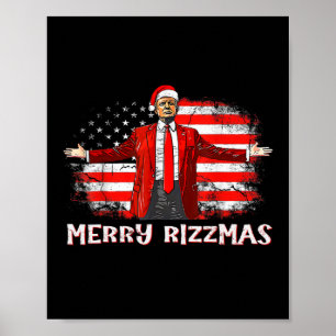Trump Merry Rizzmas Funny Humourous Trump Dance Ch Poster