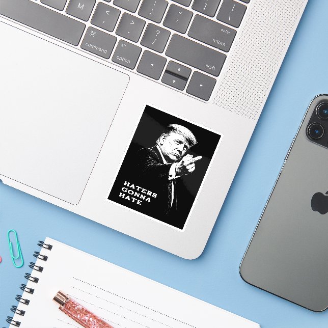 Trump Middle Finger 2026 Meme Funny (Laptop w/ iPhone)