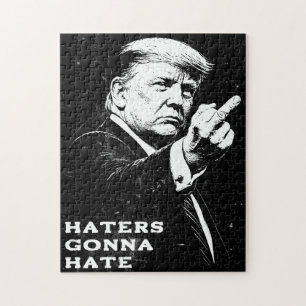 Trump Middle Finger 2026 Meme Funny Jigsaw Puzzle