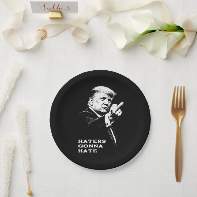 Trump Middle Finger 2026 Meme Funny Paper Plate (Wedding)