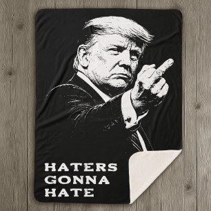 Trump Middle Finger 2026 Meme Funny Sherpa Blanket