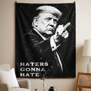 Trump Middle Finger 2026 Meme Funny Tapestry