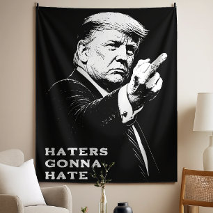 Trump Middle Finger 2026 Meme Funny Tapestry