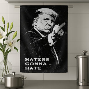 Trump Middle Finger 2026 Meme Funny Tea Towel
