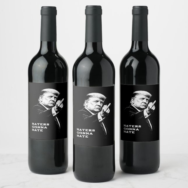 Trump Middle Finger 2026 Meme Funny Wine Label (Bottles)