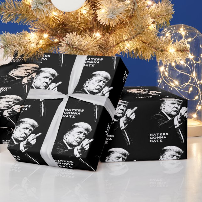 Trump Middle Finger 2026 Meme Funny Wrapping Paper (Holidays)